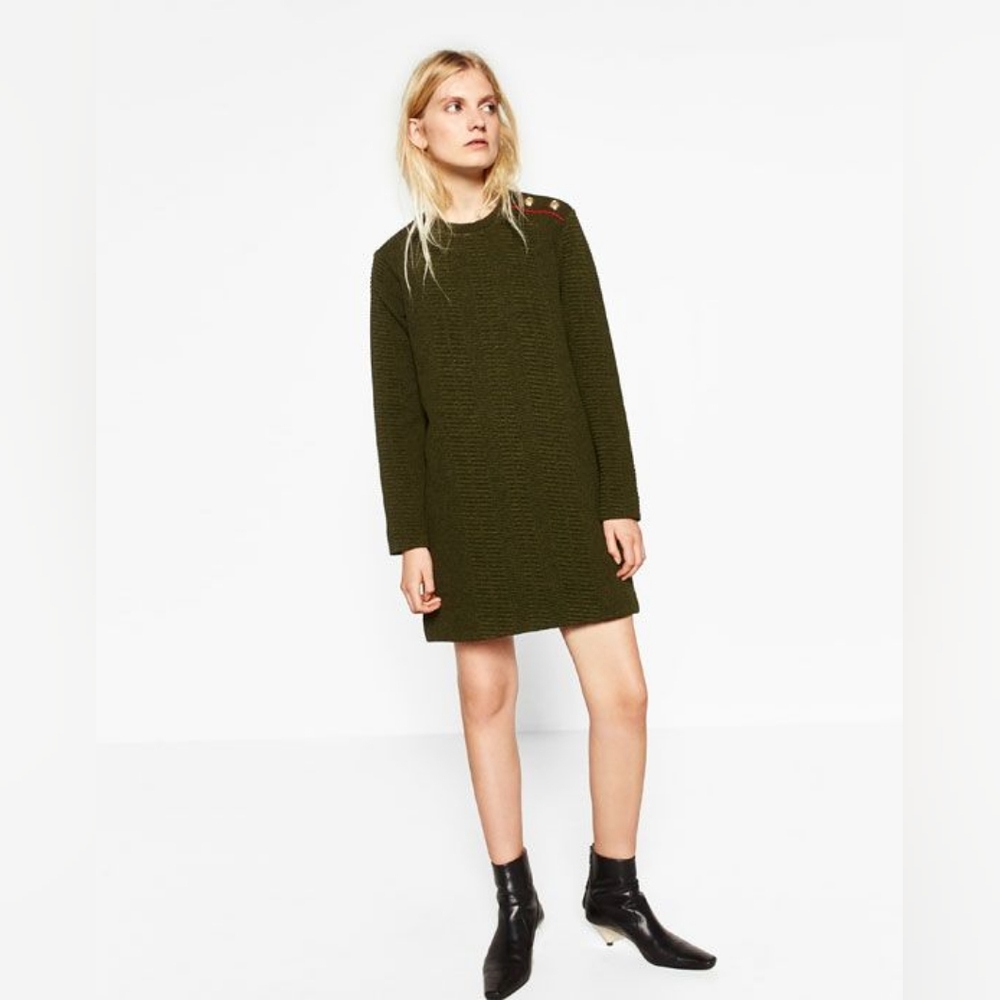 4 FOR $100  -  Olive Green Sweater Dress